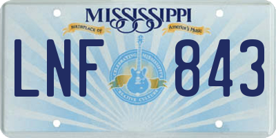 MS license plate LNF843