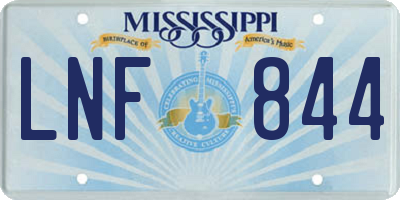 MS license plate LNF844