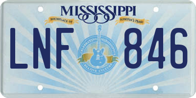MS license plate LNF846