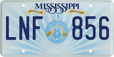 MS license plate LNF856