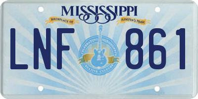 MS license plate LNF861