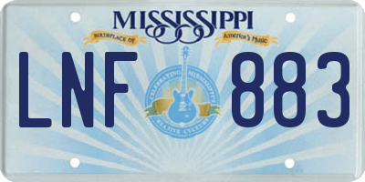 MS license plate LNF883