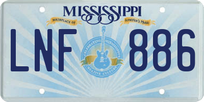MS license plate LNF886