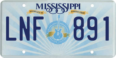 MS license plate LNF891