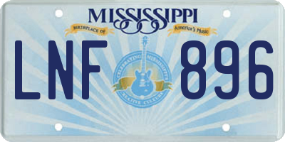 MS license plate LNF896