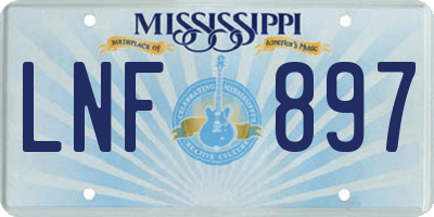 MS license plate LNF897