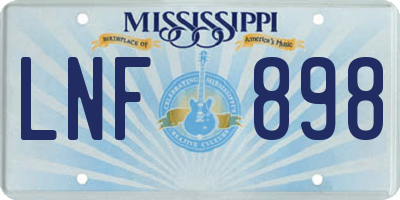 MS license plate LNF898