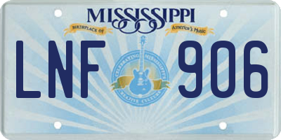 MS license plate LNF906