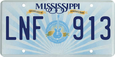 MS license plate LNF913