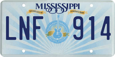 MS license plate LNF914