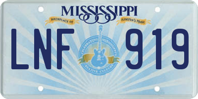 MS license plate LNF919