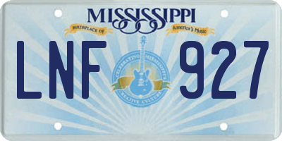 MS license plate LNF927