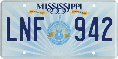 MS license plate LNF942