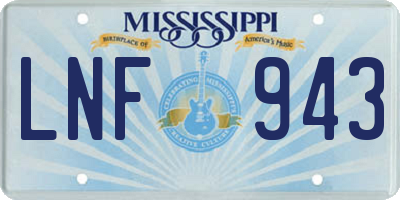 MS license plate LNF943