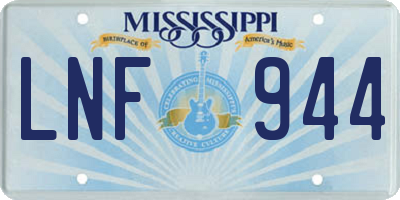 MS license plate LNF944