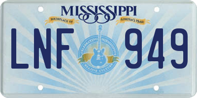 MS license plate LNF949