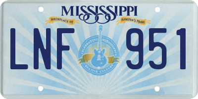 MS license plate LNF951