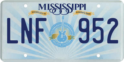 MS license plate LNF952