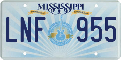 MS license plate LNF955