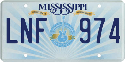 MS license plate LNF974