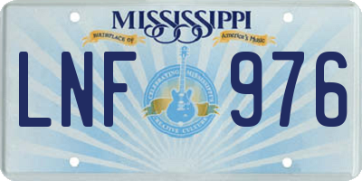 MS license plate LNF976