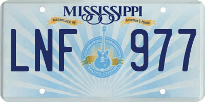 MS license plate LNF977