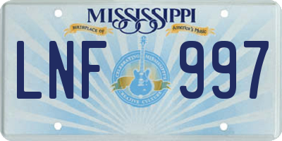 MS license plate LNF997