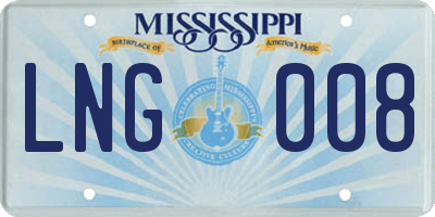 MS license plate LNG008