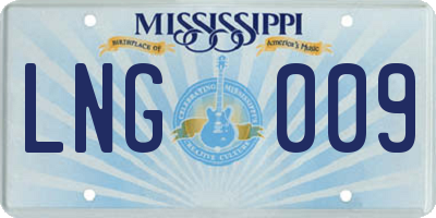 MS license plate LNG009