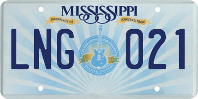 MS license plate LNG021