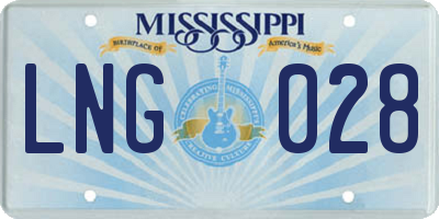 MS license plate LNG028