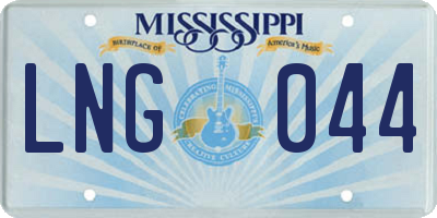 MS license plate LNG044