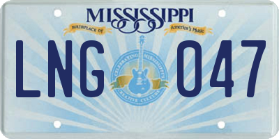 MS license plate LNG047