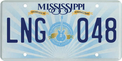 MS license plate LNG048