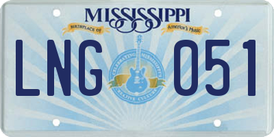 MS license plate LNG051