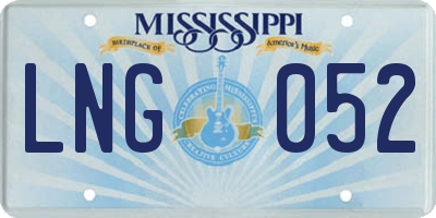 MS license plate LNG052