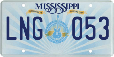 MS license plate LNG053