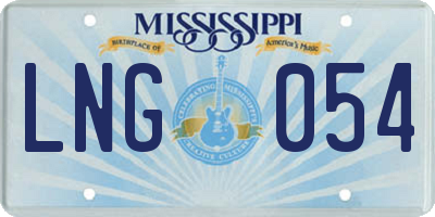 MS license plate LNG054