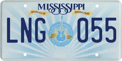 MS license plate LNG055