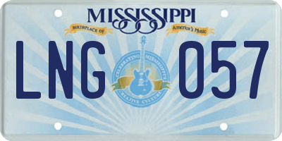 MS license plate LNG057