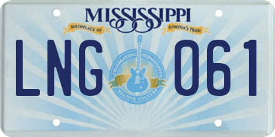 MS license plate LNG061