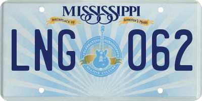 MS license plate LNG062