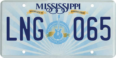 MS license plate LNG065