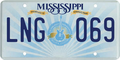 MS license plate LNG069
