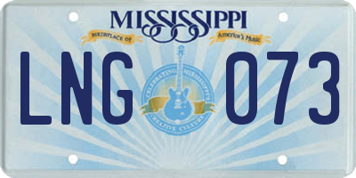 MS license plate LNG073
