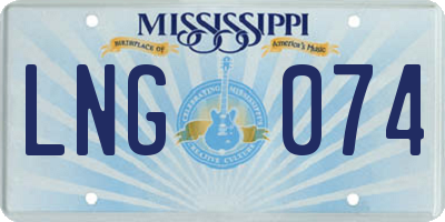MS license plate LNG074