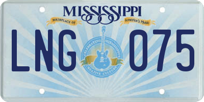 MS license plate LNG075