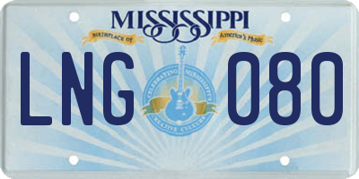 MS license plate LNG080