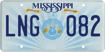MS license plate LNG082