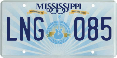 MS license plate LNG085